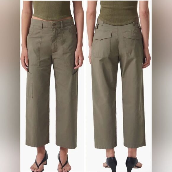 Agolde Daria High Rise Straight Leg Cropped Ultility Pants In Duffle Size 28 NWT - Picture 8 of 13